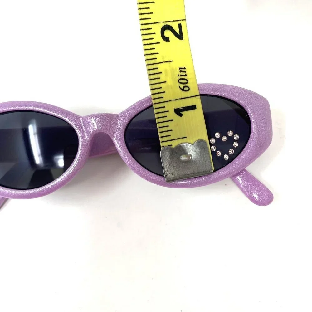 Mattel Barbie Child's Purple Sunglasses Crystal Heart Dark Lenses. J3
